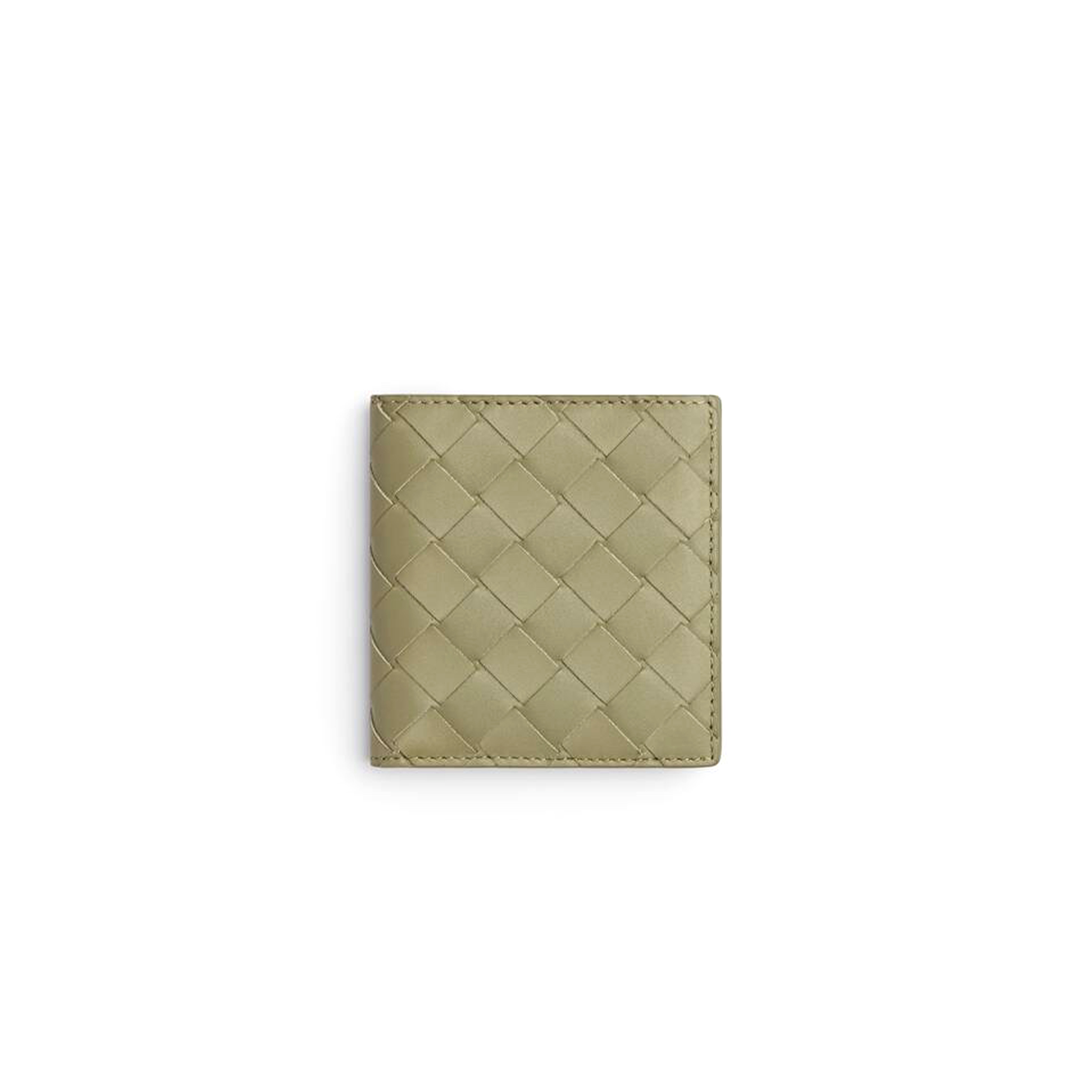 B0tt*ga Ven*ta INTRECCIATO BI-FOLD WALLET TRAVERTINE PARAKEET 749400 (10*9.5*1cm)
